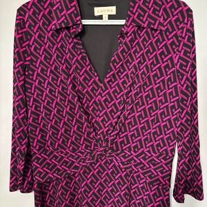 Pink & Black Geometric Dress - Size 12